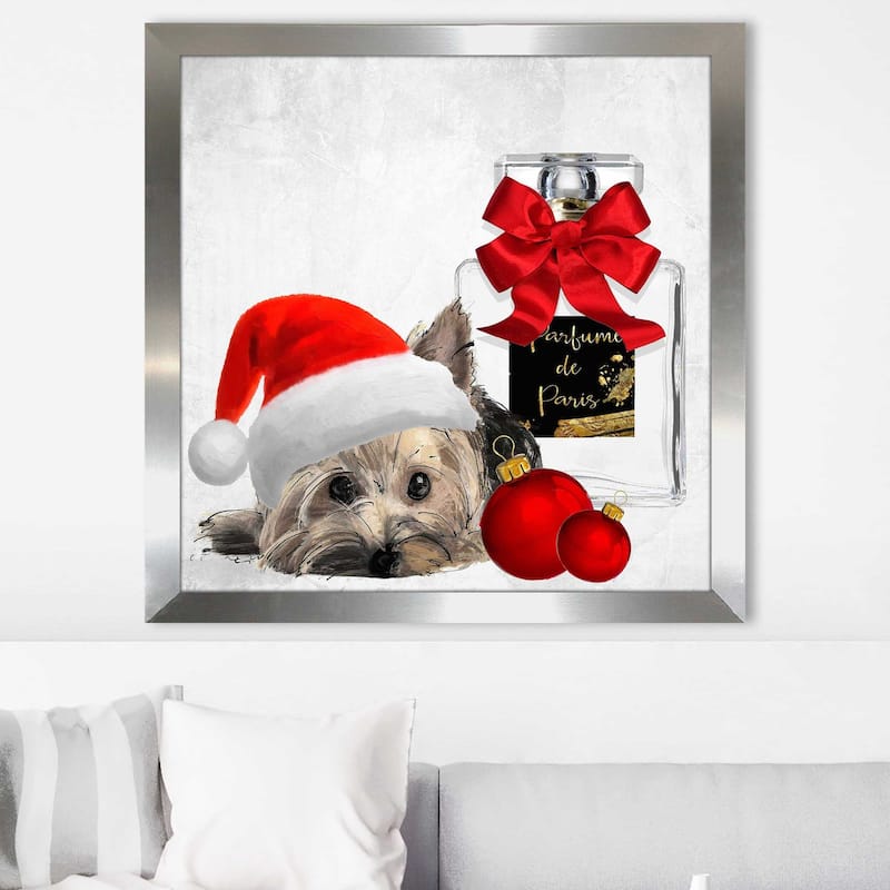 "Christmas Holiday Yorkie" by Jodi Print on Acrylic