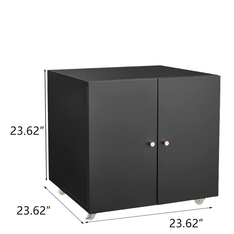 Modern File Cabinet Printer Cabinet with 360° Lockable Casters, Waterproof and Adjustable Shelves, for Office Home Garage