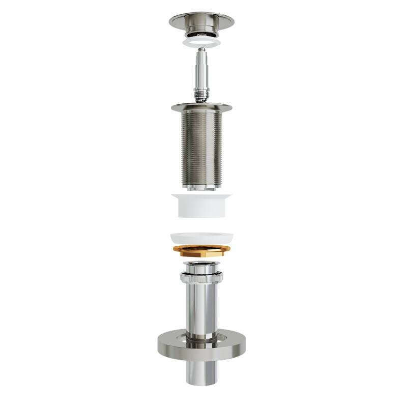 VIGO 1.75" W Vessel Bathroom Sink Pop-up Drain and Mounting Ring in Brushed Nickel