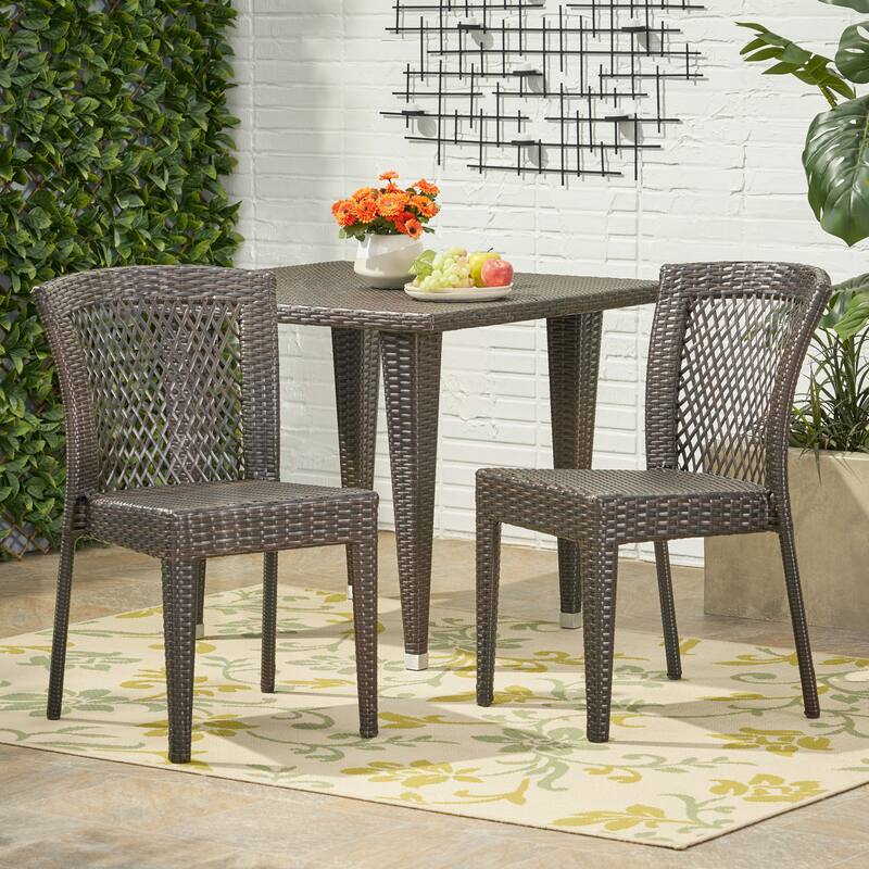 Dusk Outdoor Wicker Chair Set by Christopher Knight Home - Assembled - Brown/Set Of 2