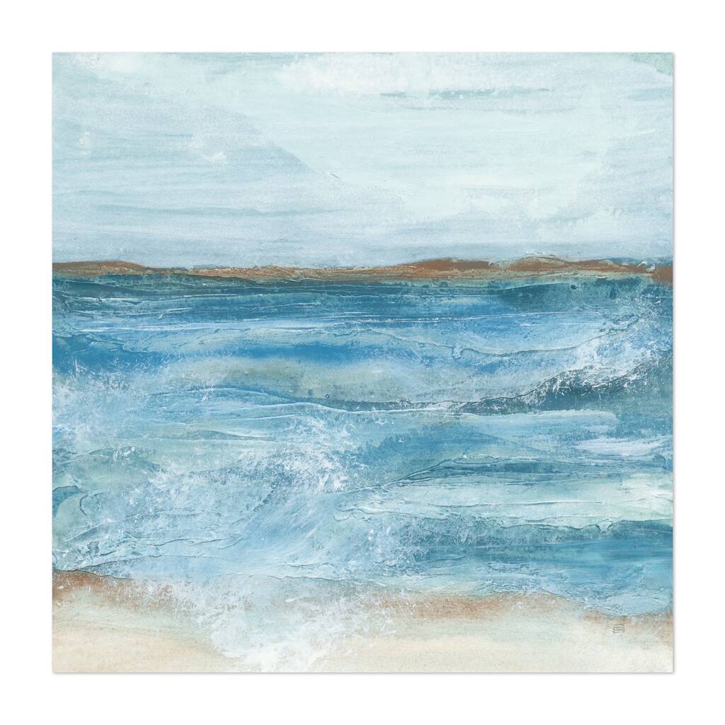 Coastal V Illustrations Beach Clouds Ocean Sea Waves Art Print/Poster