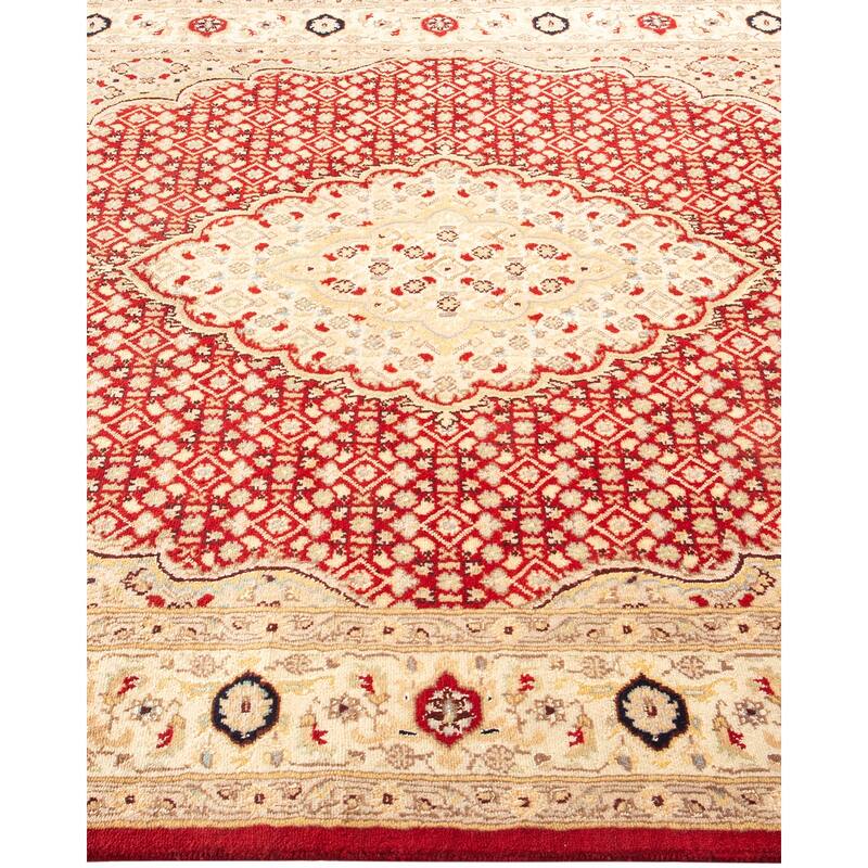 Overton Hand Knotted Wool Vintage Inspired Traditional Mogul Red Area Rug - 5 x 8