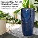 preview thumbnail 8 of 150, Glitzhome Oversized LED Lighted Ceramic Pot Floor Fountains for Outdoor Garden