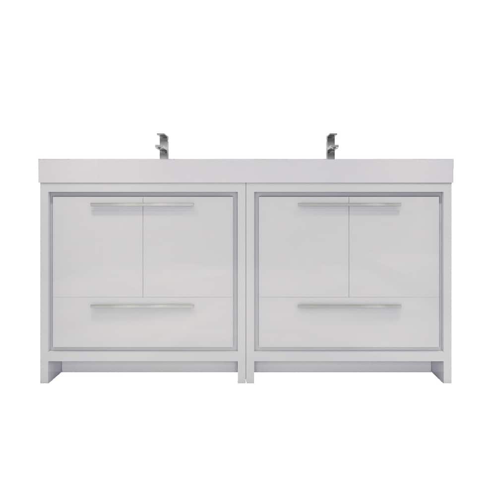 Dove 72'' Freestanding Vanity with Double Reinforced Acrylic Sink