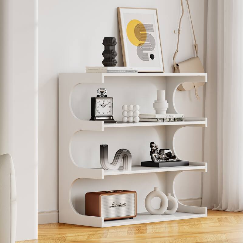 Multifunctional 4-Tier Black Book Shelf
