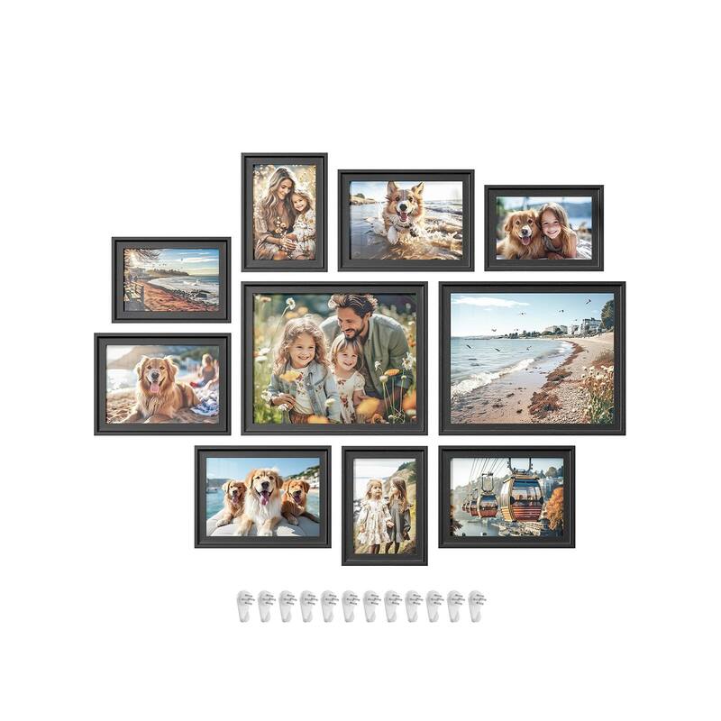 Wall Mounted or Tabletop Picture Frames with Glass Ideal Gift for Birthdays or Any Occasion - Black