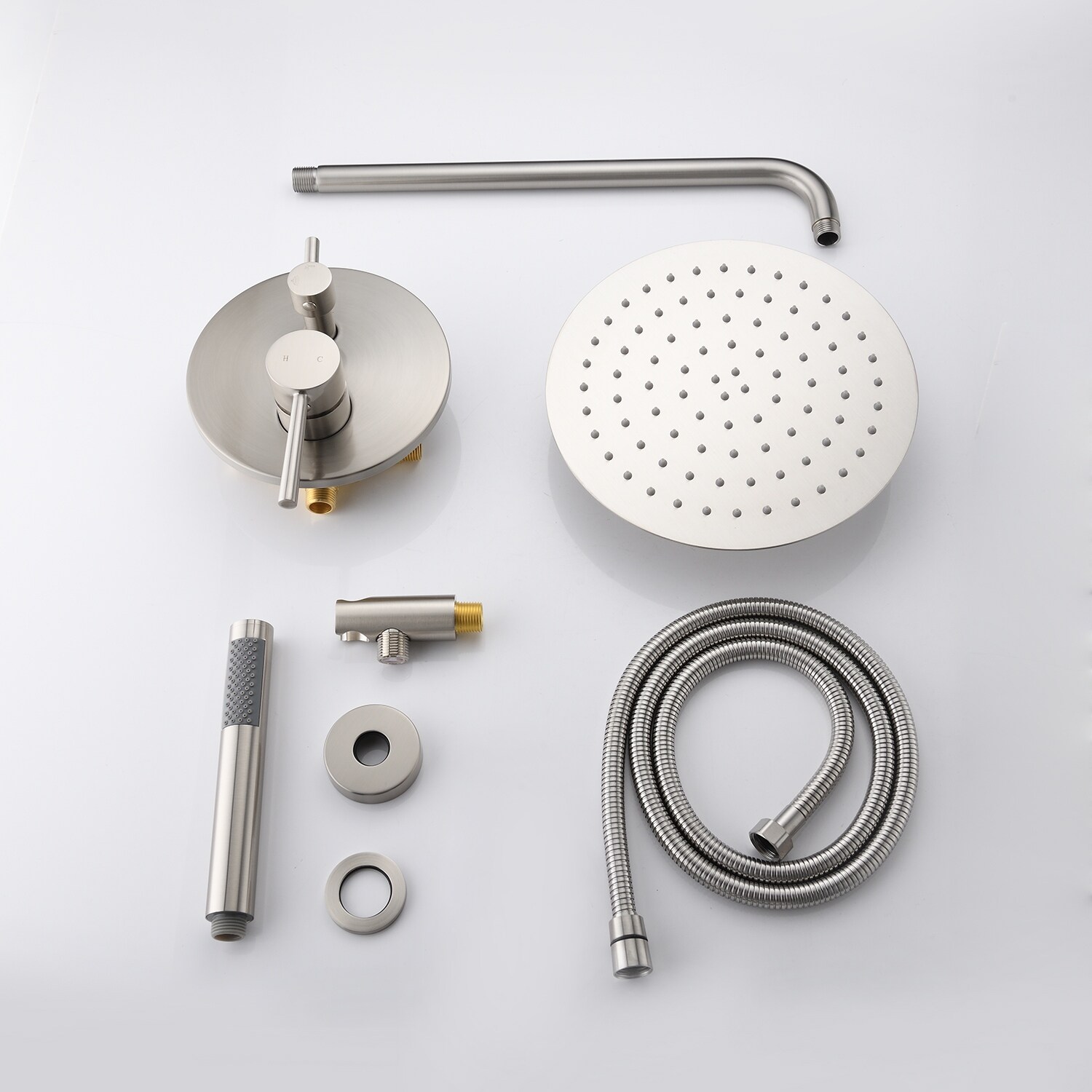 PROOX PRAE103ORB 5-Spray 8 in. Round Shower System Kit with Hand Shower and Adjustable Slide Bar Soap Dish in Oil Rubbed Bronze