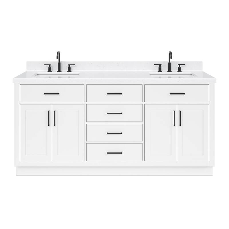 Ariel T072DCQRVO Hepburn 72" Free Standing Double Basin Vanity Set
