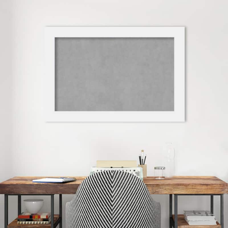 Amanti Art Corvino White Framed Magnetic Board