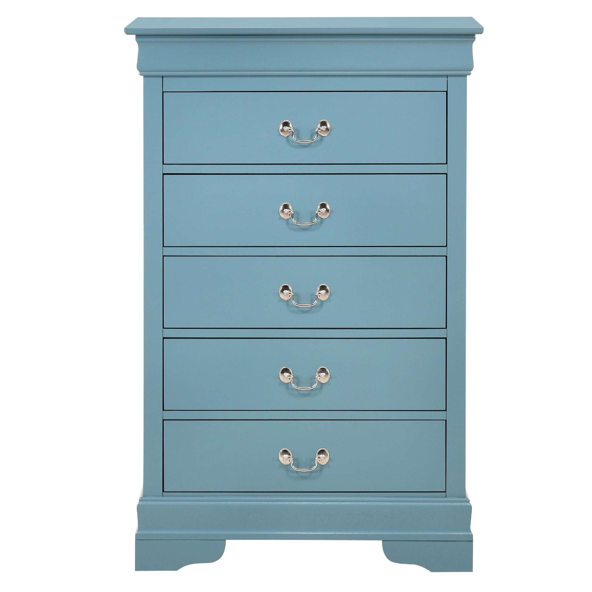 Wooden 5-Drawer Bedroom Chest - 48" - Blue