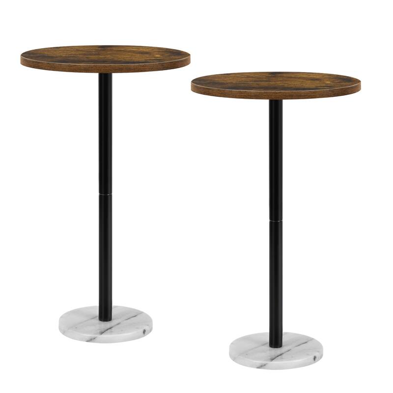 Small Round Coffee Table - 2PCS - Brown