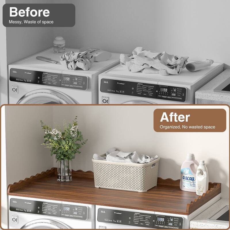Anmytek Washer and Dryer Countertop 27.5"x54" for Laundry Room Organization