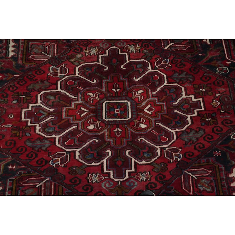 Hand Knotted Oriental 100% Wool Carpet Traditional Medallion Red Heriz Area Rug - 13' 2'' X 9' 11''