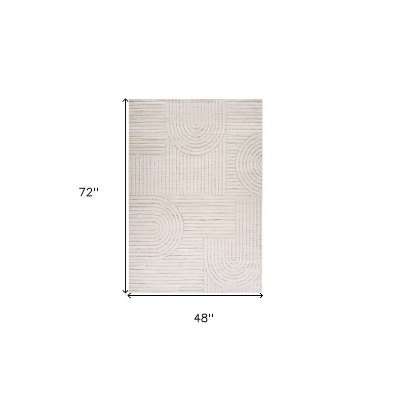 HomeRoots Abstract Modern Rectangle Area Rug