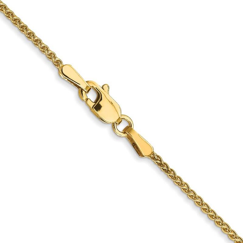 Curata 10k Yellow Gold Solid 1.2mm Polished Wheat Chain Necklace (Lobster) Options: 16 18 20 24