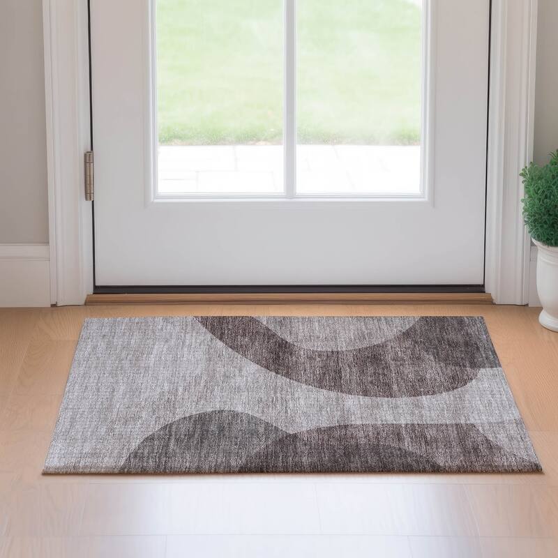 Premium Washable Super Soft Contemporary Vibes Mayfield Rug - Mocha - 1' 8" x 2' 6" - Rectangle