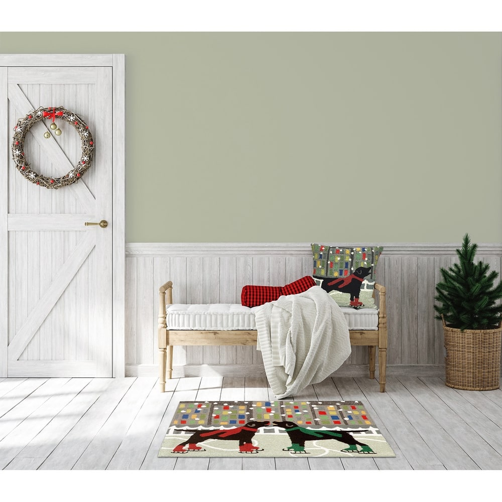 Liora Manne Frontporch Holiday Ice Dogs Indoor/Outdoor Mat