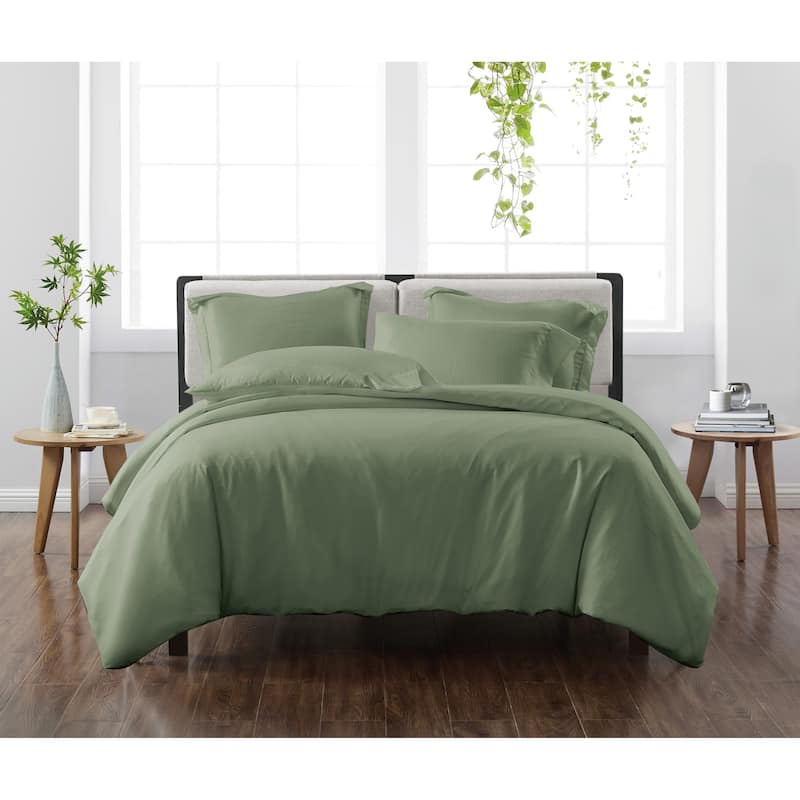 Cannon Heritage Solid 3 Piece Duvet Cover Set