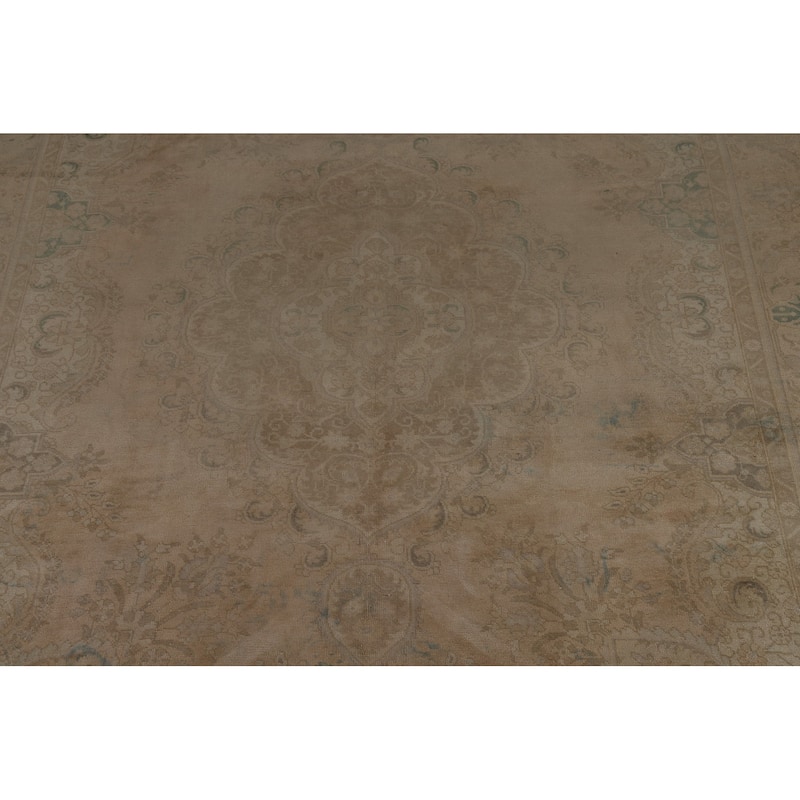 Traditional Tabriz Persian Vintage Area Rug Hand-Knotted Wool Carpet - 9'7" x 12'8"