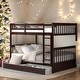preview thumbnail 10 of 34, Modren Full over Full Wood Bunk Bed With Ladders and Two Storage Drawers,Solid Construction For Bedroom Espresso