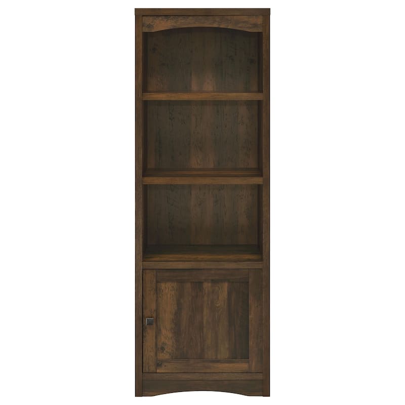 Donna Media Tower Pier Cabinet, Adjustable Shelves, Brown Wood 71 Inch