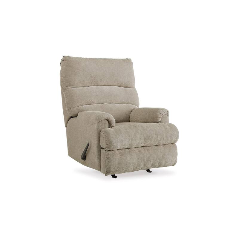Mansi Manual Rocker Recliner Chair, Dusk Gray Tweed Weave Polyester