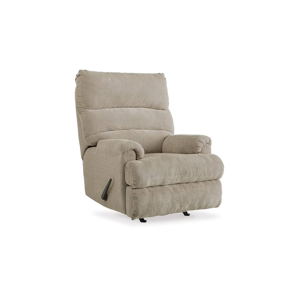 Mansi Manual Rocker Recliner Chair, Dusk Gray Tweed Weave Polyester