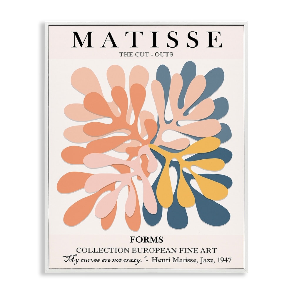 Stupell Classical Matisse Painting Cut Out Forms Traditional Abstract Framed Wall Art