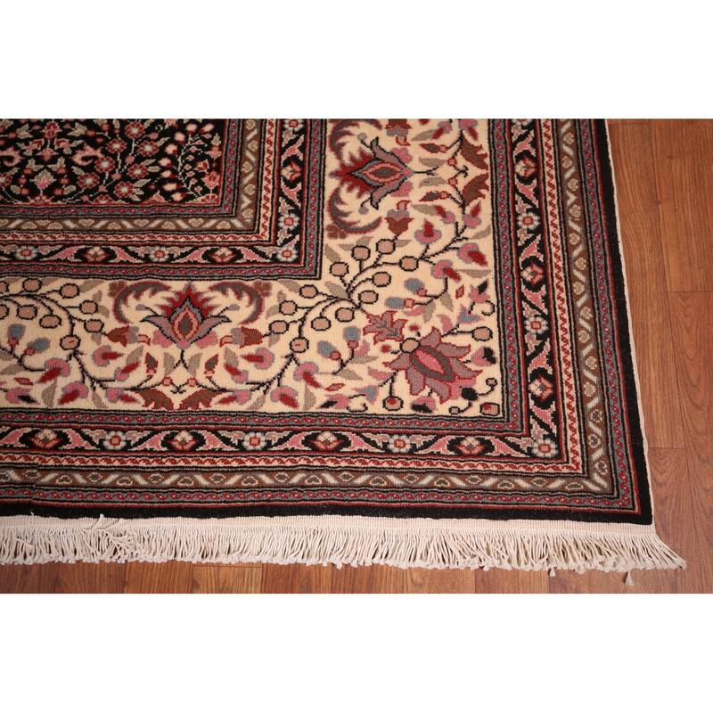 Black Anatolian Turkish Large Vintage Rug Hand-Knotted Wool Carpet - 10'0" X 13'7"