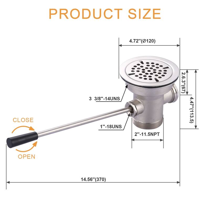 WOWOW 3-1/2 in. Sink Opening Waste Drain Valve