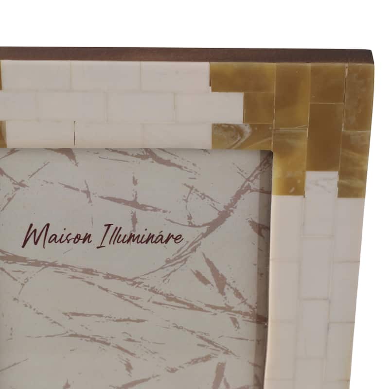 Bone Resin Decorative Picture Frame for Home Decor - 9" Ivory