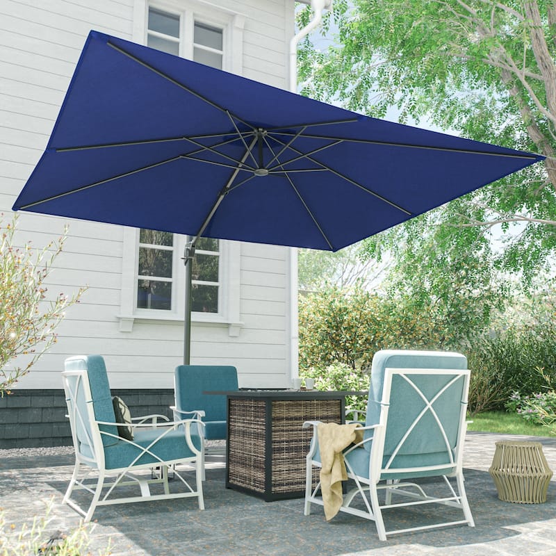 LIVOOSUN 10x8FT Rectangular Cantilever Patio Umbrella Aluminum Frame