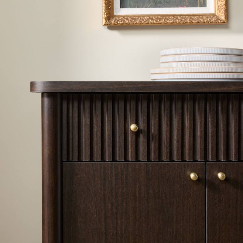 Walker Edison Modern Fluted Wood Buffet Sideboard with Storage