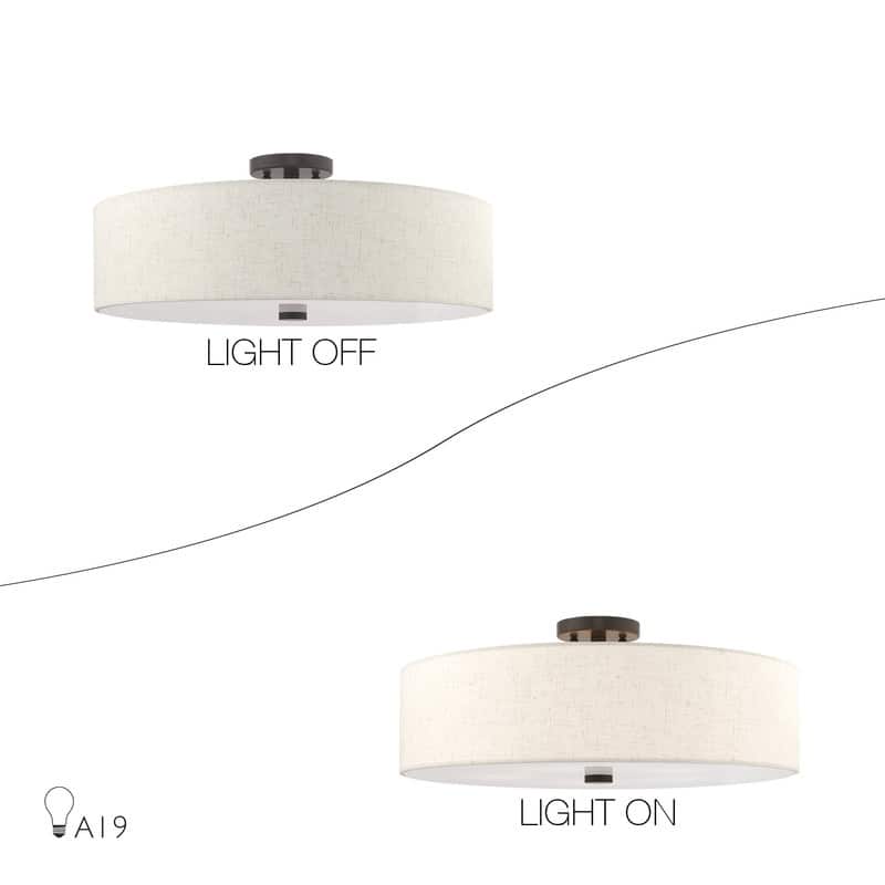 Livex Lighting 5-light Semi-flush Ceiling Fixture, 52141, 52142
