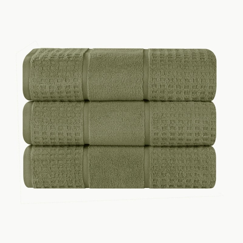 Superior Napa Zero Twist Cotton Soft Waffle Bath Towel Set of 3