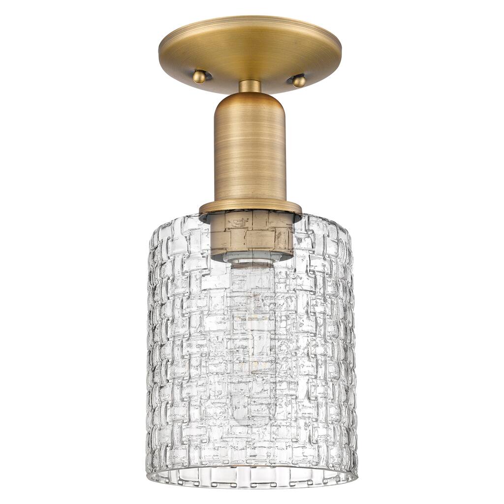 Innovations Lighting Endless Possibilities Arcadia - Cobbleskill - 1 Light 5" Basketweave Semi-Flush Mount