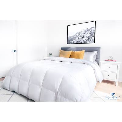 Highland Feather 600 Loft White Goose Down Santa Barbara Duvet/Comforter 289TC Casing with Corner Ties