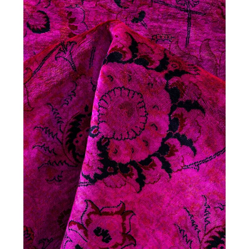 Overdyed One-of-a-Kind Hand-Knotted Area Rug - Pink - 8' 1" x 8' 1"