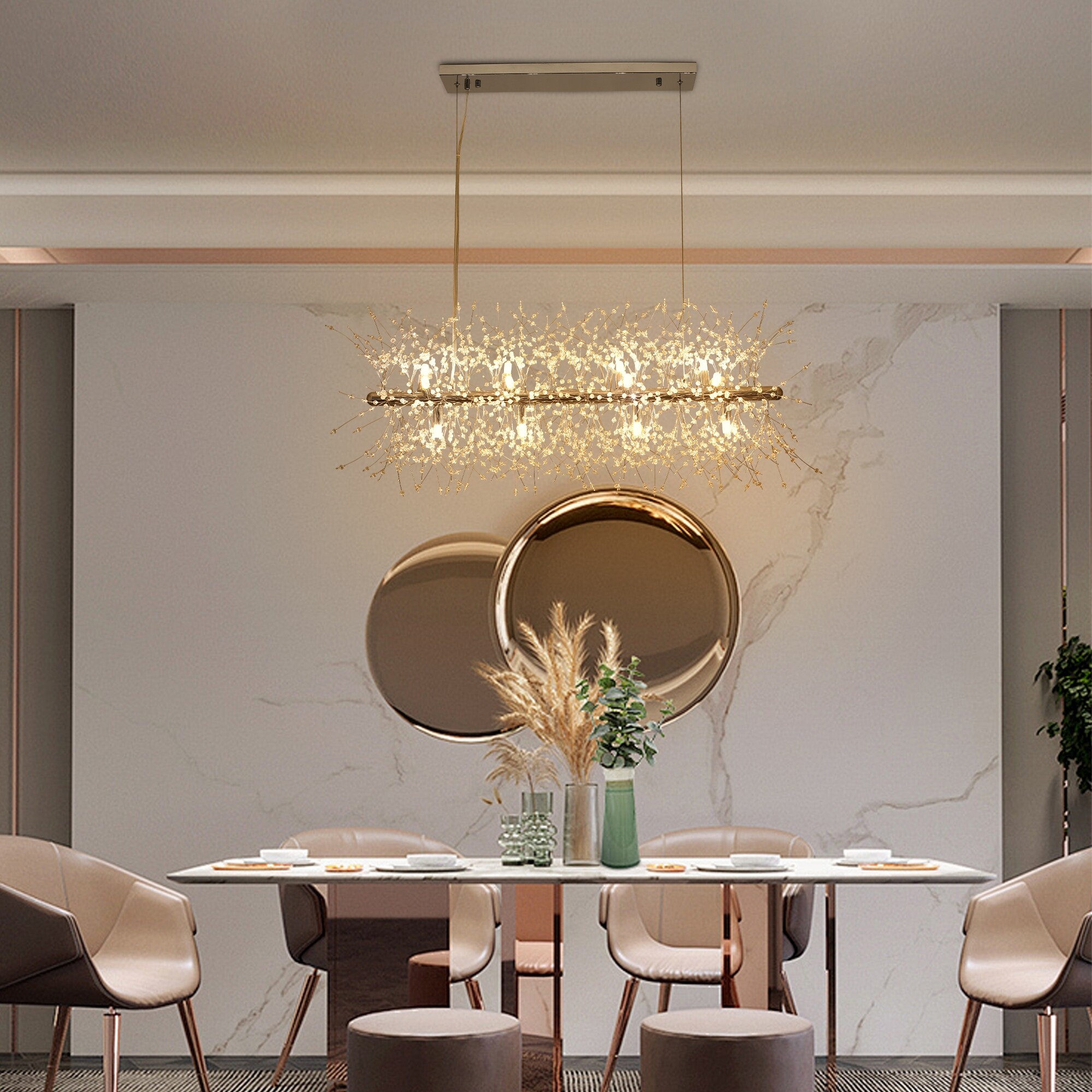 36.6 inch 12-Light Modern Firework Crystal Chandelier for