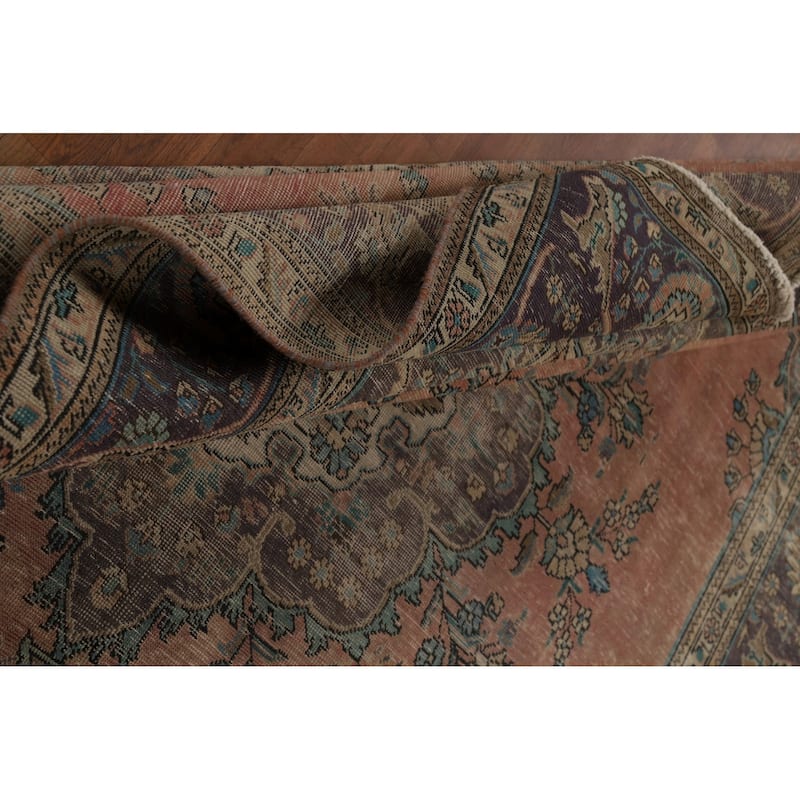 Medallion Tabriz Persian Area Rug Handmade Wool Carpet - 8'0" x 10'7"