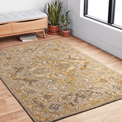 Alexander Home Madaline Medallion Star Hand-Hooked 100% Wool Rug