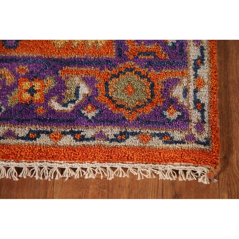 Orange Floral Heriz-Serapi Oriental Accent Rug Wool Carpet - 3'0"x 5'0"