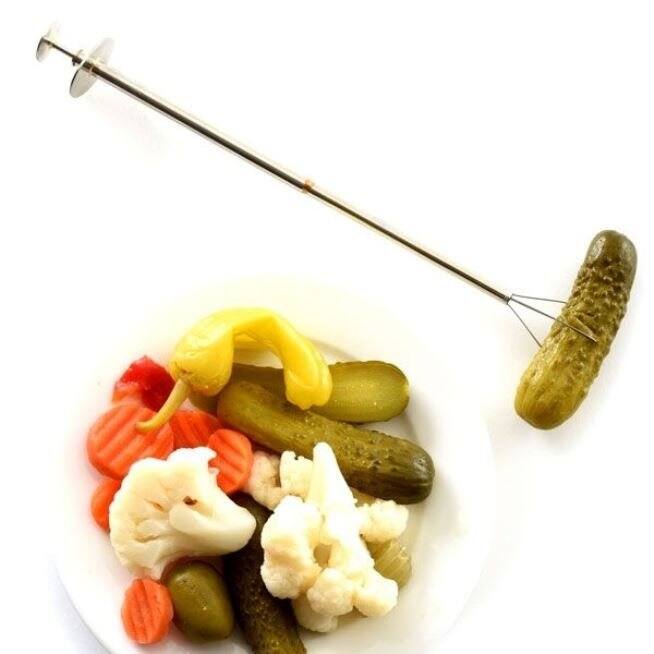 Norpro 8.75" Stainless Steel Pickle Picker Pincher Fork - Olive Pepper Grabber