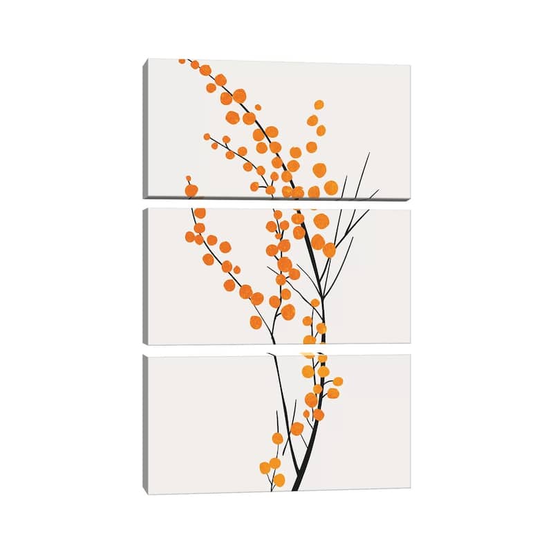 iCanvas "Wild Berries - Orange" by Kubistika 3-Piece Canvas Wall Art Set