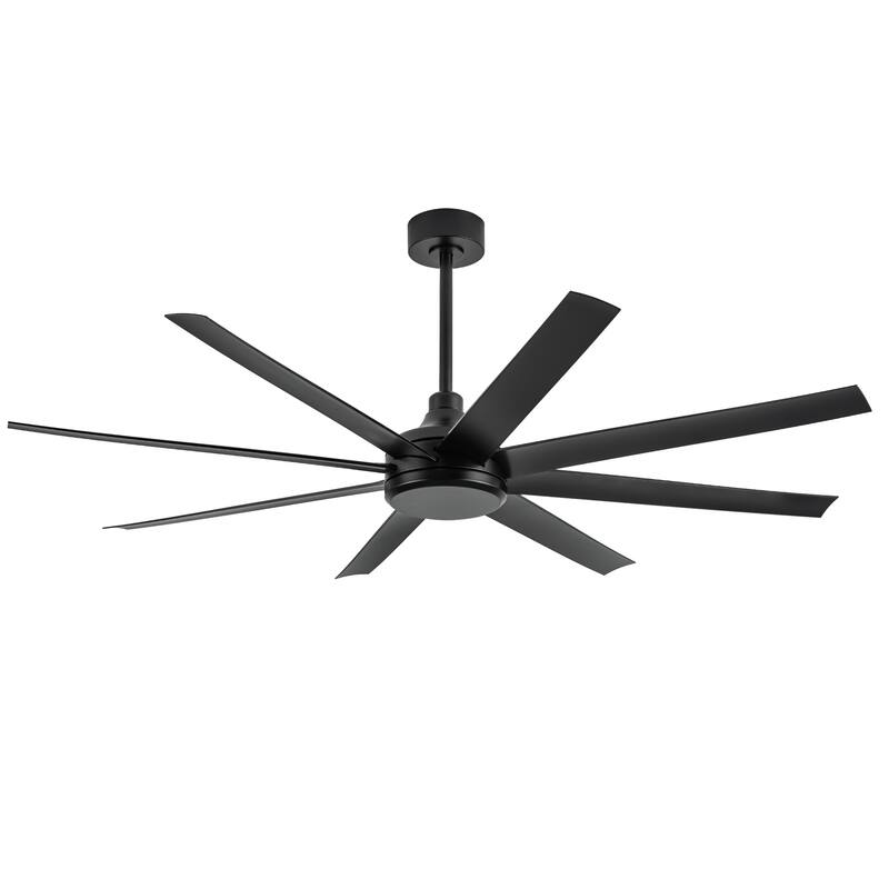65-Inch 8-Blade Black/White Ceiling Fan with Remote without Light