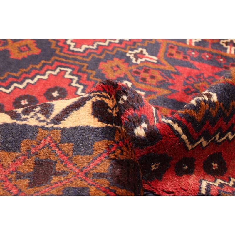 ECARPETGALLERY Hand-knotted Teimani Dark Red Wool Rug - 3'7 x 6'8