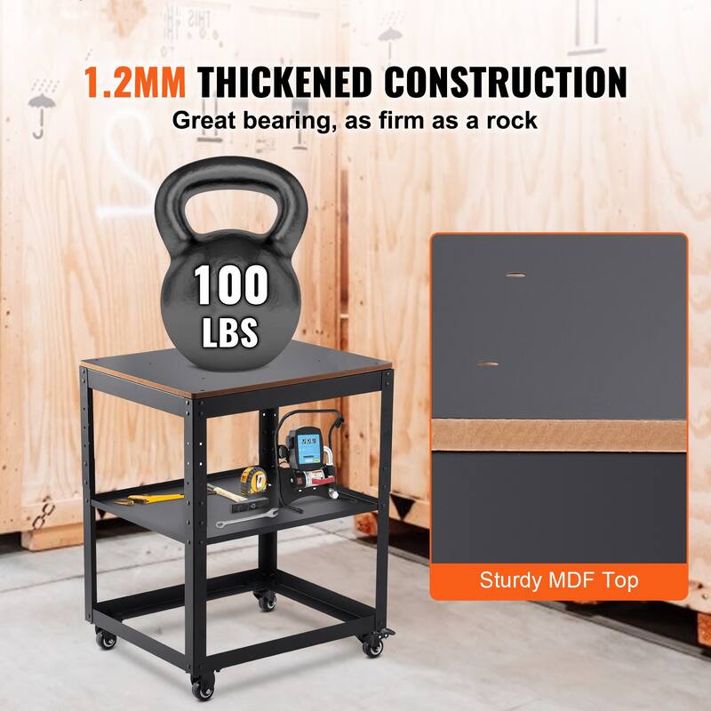 Planer Stand, 100 lbs / 45 kg heavy loads, Three-Gear Height Adjustable Thickness Planer Table,with 4 Stable Casters