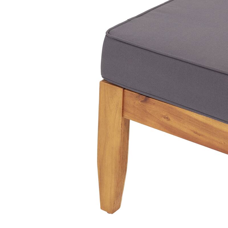 2 Piece Mid-Century Modern Outdoor Set with Ottoman & Coffee Table