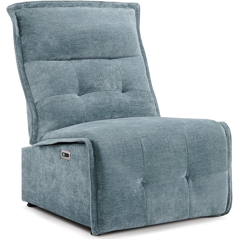 MCombo Armless Power Recliner Chair with USB Ports, 3.5" Wall Clearance Electric Reclining Sofa Chair for Living Room, ALR01 - Light Blue