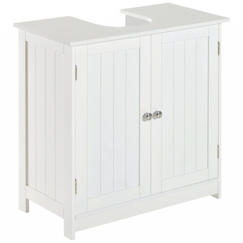 24" Pedestal Sink Bathroom Vanity Cabinet - White
